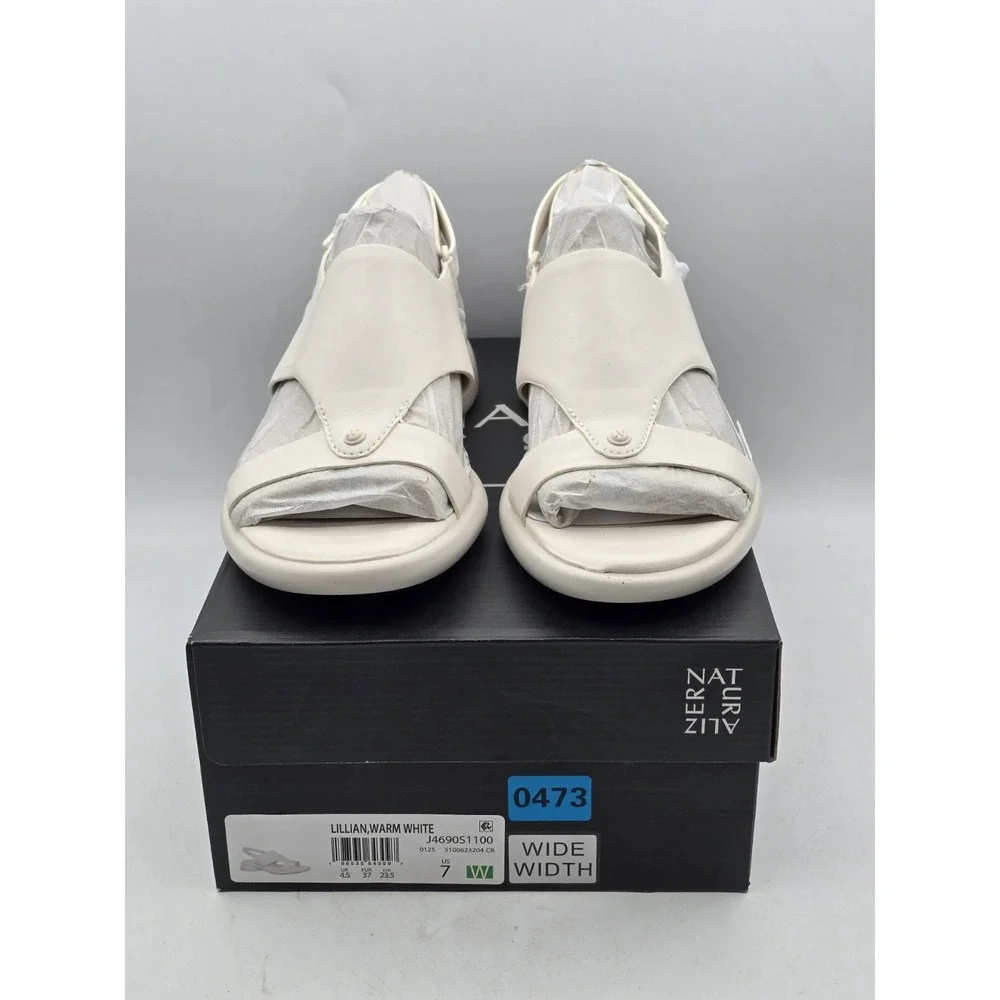 NEW Naturalizer Lillian warm White‎ Women's Sandals sz 7 W Wide